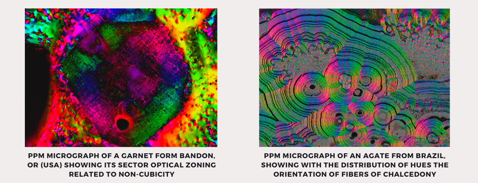 Microphotographs of polyhalite microfabric types, crossed polarizers