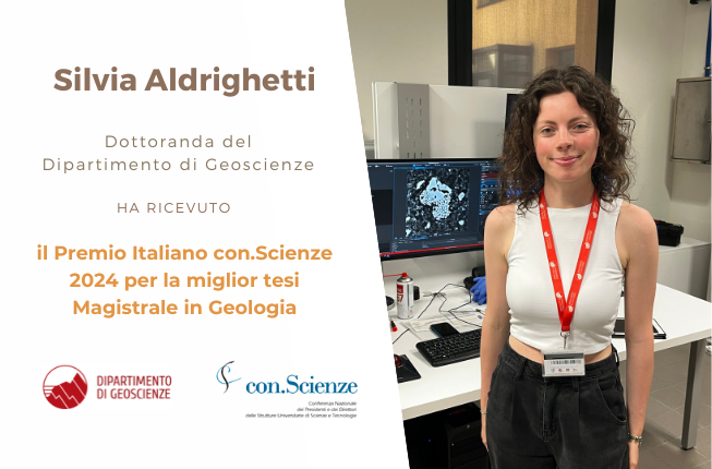 Collegamento a La nostra dottoranda Silvia Aldrighetti ha ottenuto il Premio Italiano con.Scienze 2024 per la miglior tesi Magistrale in Geologia