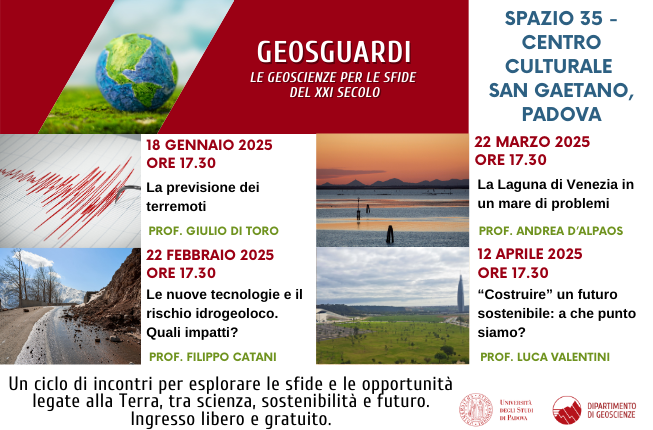 Collegamento a GeoSguardi: le Geoscienze in primo piano con un ciclo di seminari a Padova