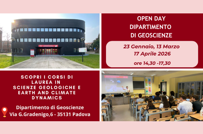 Collegamento a Il 23 Gennaio, 13 Marzo e 17 Aprile 2026 appuntamento con gli Open Day del Dipartimento di Geoscienze